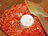 Chopped fresno chillies, garlic, and shallots